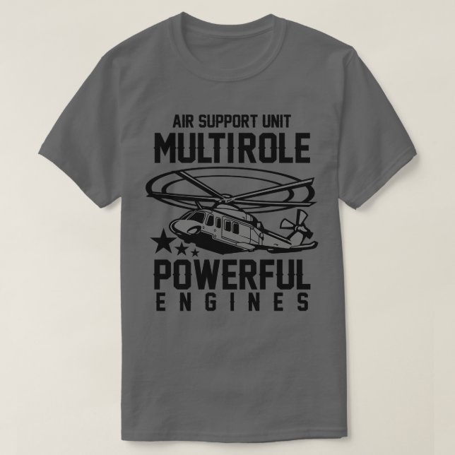 MILITÄR HELICOPTER SUPPORT-ENHET T SHIRT (Design framsida)
