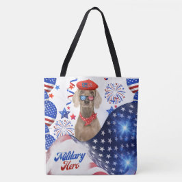 Militär Hero Weimaraner Tote Bag Tygkasse