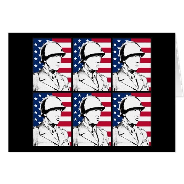 Militär hjälte - General Patton Hälsningskort (Framsidan Horizontal)
