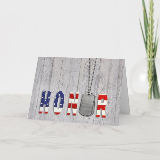 Militär hundbrickorheder tack kort (Framsida)