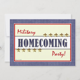 Militär inbjudan för hemkomststjärnaparty