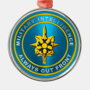 MILITÄR INTELLIGENCE JULGRANSPRYDNAD METALL