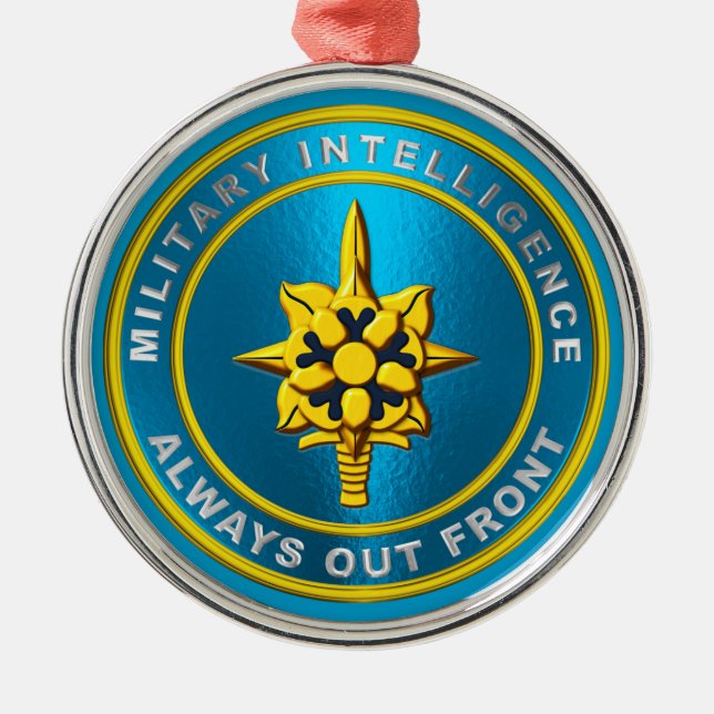 MILITÄR INTELLIGENCE JULGRANSPRYDNAD METALL (Framsidan)