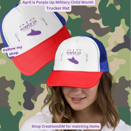 Militär - Jag Lila upp för militära barn Keps