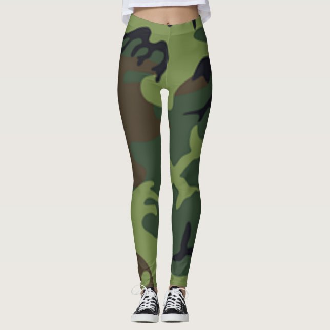 Militär jaga Camo Yogabyxor, roligt Leggings (Framsida)