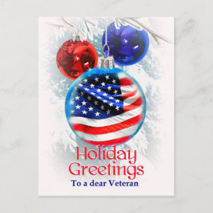Militär jul, amerikansk Flagga till veteraner Vykort