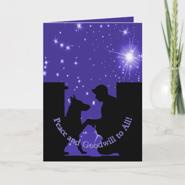 Militär jul för förlagehanterare K9 och bästa vän Helgkort (Framsida)