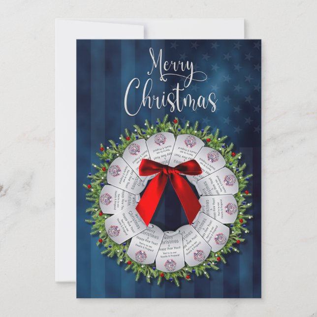 Militär julkrans två sidor inbjudningar (Framsida)