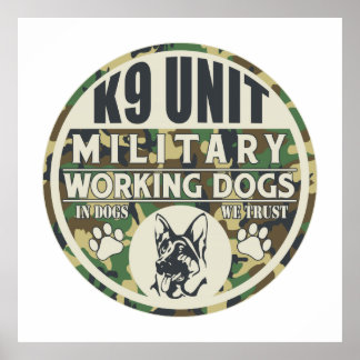 Militär K9 Unit Working Hundar Poster