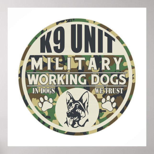 Militär K9 Unit Working Hundar Poster (Framsidan)