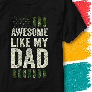 Militär Kamouflage Amerikansk Flagga Awesome Som M T Shirt