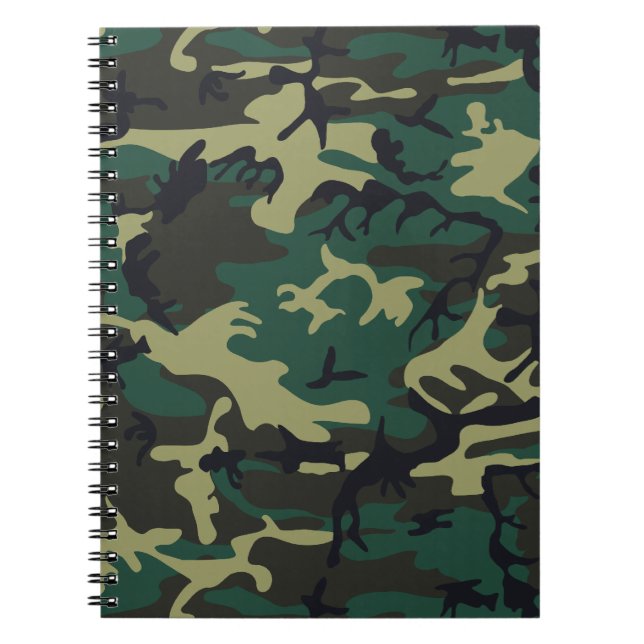 Militär kamouflage anteckningsbok med spiral (Framsidan)