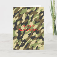 Militär kamouflage-födelsedagskort