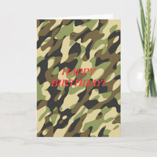 Militär kamouflage-födelsedagskort kort