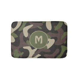 Militär kamouflage Grönt Brown Mönster Monogram Badrumsmatta
