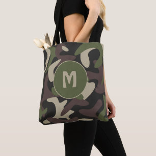 Militär kamouflage Grönt Brown Mönster Monogram Tygkasse
