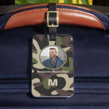 Militär kamouflage Grönt Brown Photo Monogram