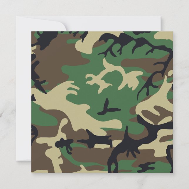 Militär kamouflage inbjudningar (Framsida)
