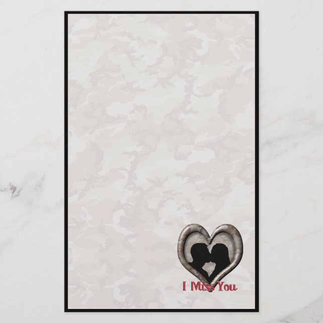 Militär kamouflage "Miss You" Brevpapper (Framsida)