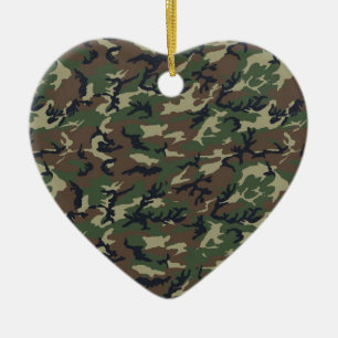 Militär kamouflage Woodland Julgransprydnad Keramik