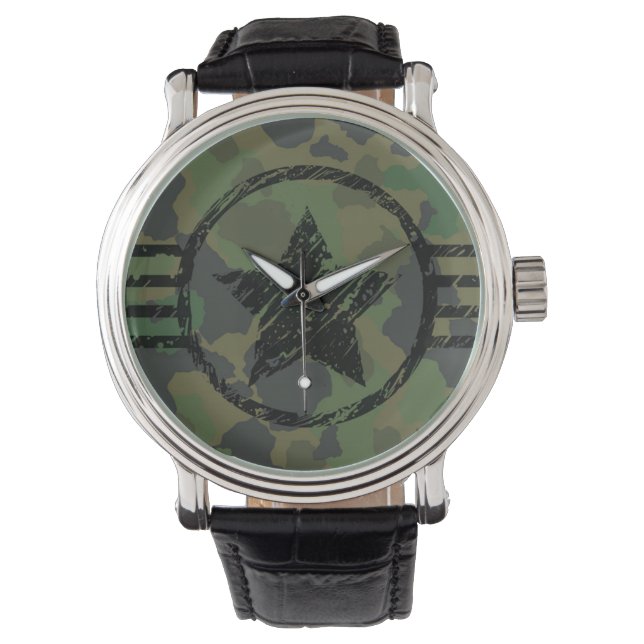 militär kamoufleringskonstruktion armbandsur (Framsida)