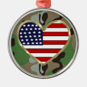 Militär kärlek julgransprydnad metall