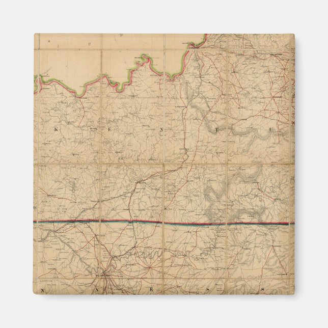 Militär Karta i Stater Kentucky Magnet (Framsidan)