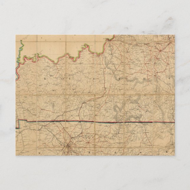 Militär Karta i Stater Kentucky Vykort (Framsida)