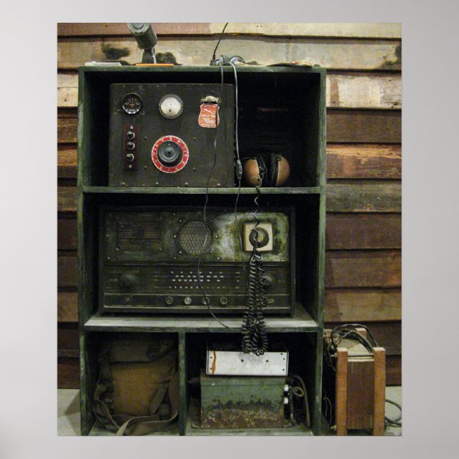 Militär kommunikation gammal radioutrustning poster (Framsidan)