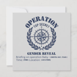 Militär könsreveal — Navy Compass Inbjudningar
