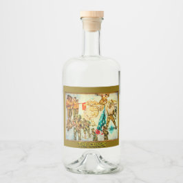 Militär konst-etikett spritflaskor etikett