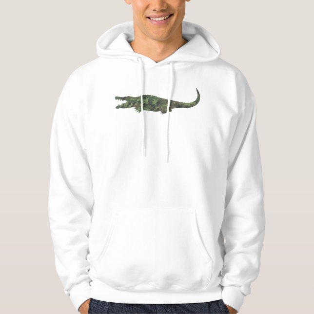 Militär krokodilkamera Skriv ut USA Alligator Vete Hoodie (Framsida)