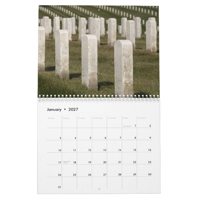 Militär kyrkogård kalender (Jan 2027)