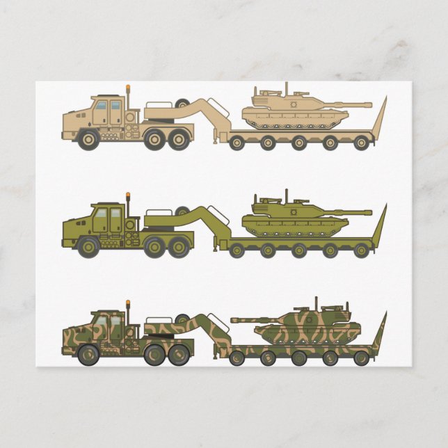 Militär Lastbil-tank Vykort (Framsida)