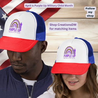 Militär - Lila upp militärt barn Keps