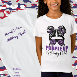 Militär - Lila upp militärt barn T Shirt