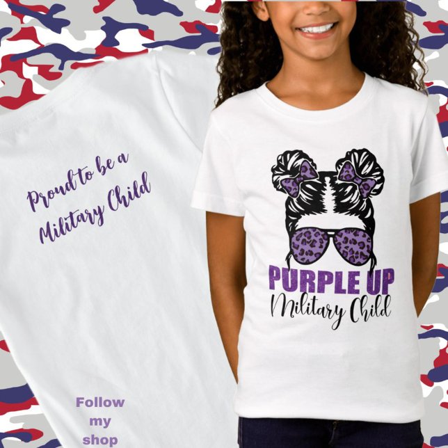 Militär - Lila upp militärt barn T Shirt (Skapare uppladdad)