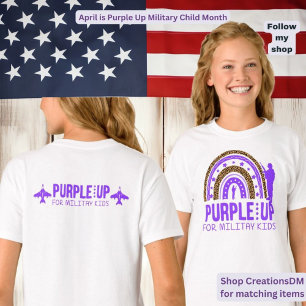 Militär - Lila upp militärt barn T Shirt
