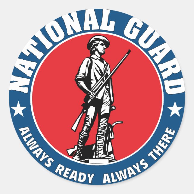 Militär Logotyp för arméns nationella vaktstyrka Runt Klistermärke (Framsida)