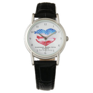 *~* Militär Mamma Veteran Rött vitt blått Heart Fl Armbandsur