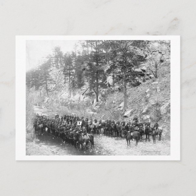 Militär Manar på rader på hästfotfotografi Vykort (Framsida)