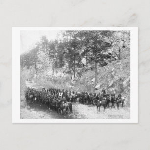 Militär Manar på rader på hästfotfotografi Vykort