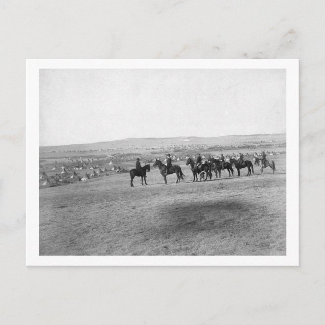 Militär Manar Survey a Distant Lakota Camp Vykort (Framsida)