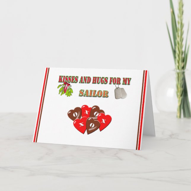 Militär marinsegeljö helgkort (Framsida)