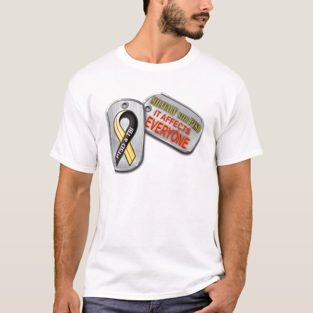 Militär med PTSD-logotypen T-shirt (Framsida)