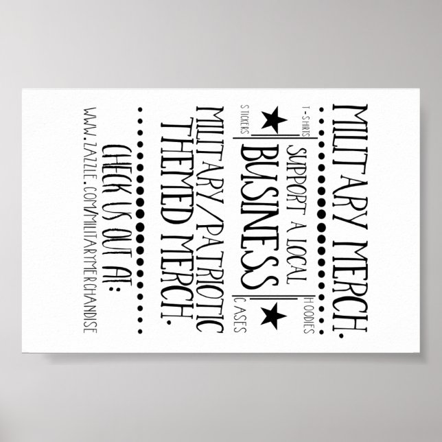 Militär Merch. Annonsering Poster (Framsidan)