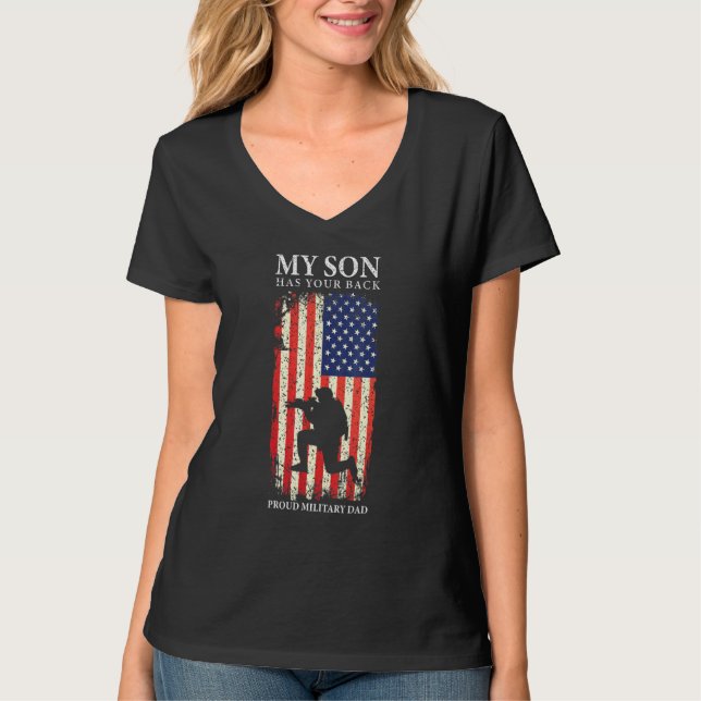Militär min son har ditt stolta militära Pappa Ame T Shirt (Framsida)