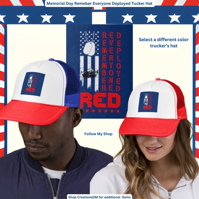 Militär minnesdag Kom ihåg alla utplacerade Keps (Skapare uppladdad)