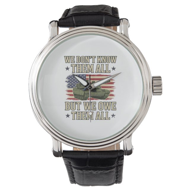 Militär minnestank Patriotisk skjorta design_1 Armbandsur (Framsida)