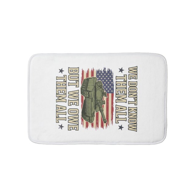 Militär minnestank Patriotisk skjorta design_1 Badrumsmatta (Framsidan)